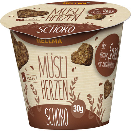 HELLMA Msli-Herzen Schoko, im Portionsbecher