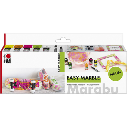 Marabu Marmorierfarbe "easy marble", Set NEON