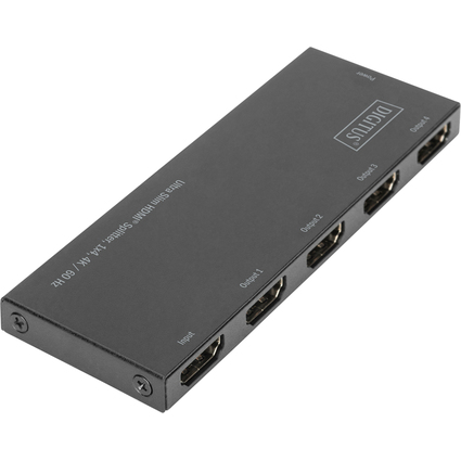 DIGITUS Ultra Slim HDMI Splitter, 1x4, 4K/60 Hz, schwarz