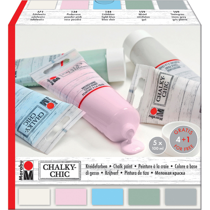 Marabu Kreidefarbe "Chalky-Chic", 5 x 100 ml