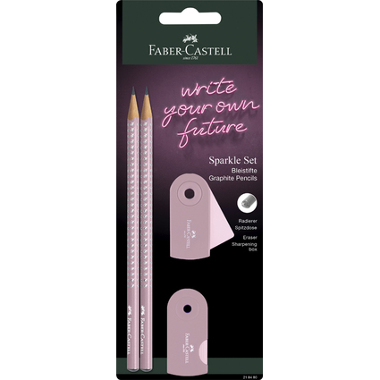 FABER-CASTELL Schreibset GRIP SPARKLE, rose