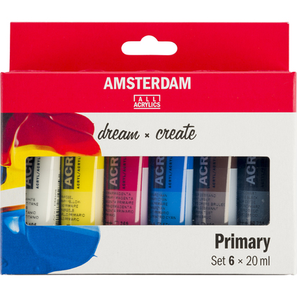 ROYAL TALENS Acrylfarbe AMSTERDAM Primary, 6 x 20 ml