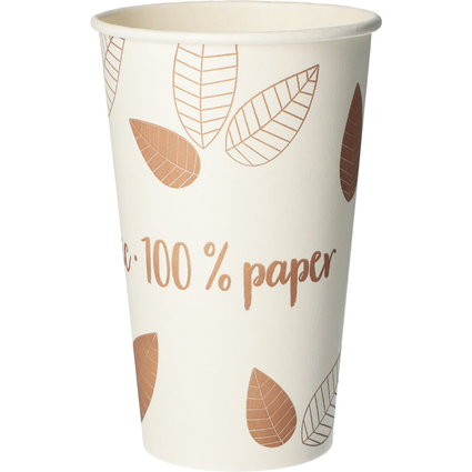 PAPSTAR Papp-Trinkbecher "pure" ZERO, 0,4 l, beige/braun