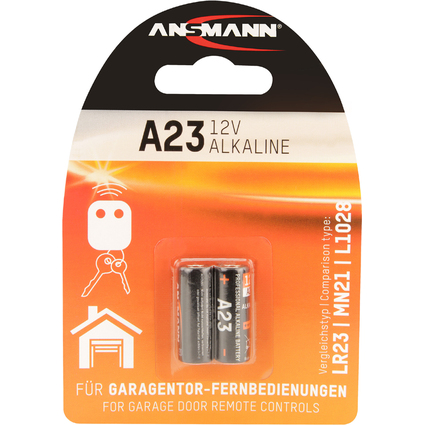 ANSMANN Kleinzelle, Alkaline Batterie, A23/LR23, 2er Blister