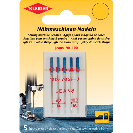 KLEIBER Nhmaschinen-Nadel-Set "Jeans", 5-teilig