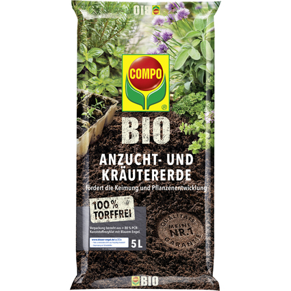 COMPO BIO Anzucht- und Krutererde torffrei, 5 Liter