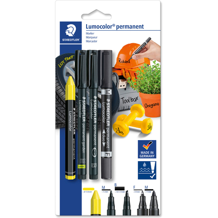 STAEDTLER Lumocolor Permanent-Marker-Set, Blisterkarte