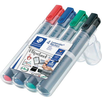 STAEDTLER Lumocolor Flipchart-Marker 356B, 4er Etui