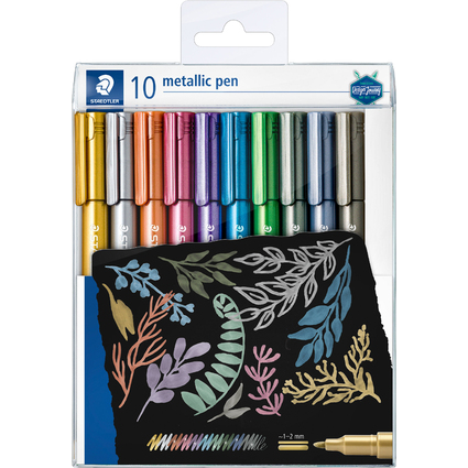 STAEDTLER Permanent-Marker Metallic, Rundspitze, 10er Etui