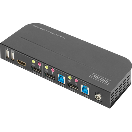 DIGITUS KVM Switch, 2-Port, 2 x DP in, 1 x DP/HDMI out