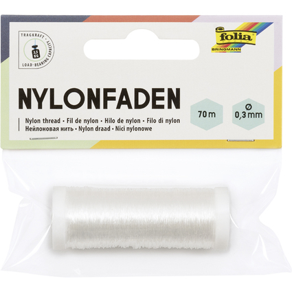 folia Nylonfaden auf Spule, 0,3 mm x 70 m, transparent