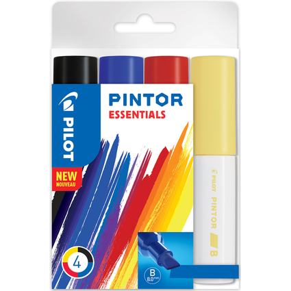 PILOT Pigmentmarker PINTOR, broad, 4er Set "ESSENTIALS"