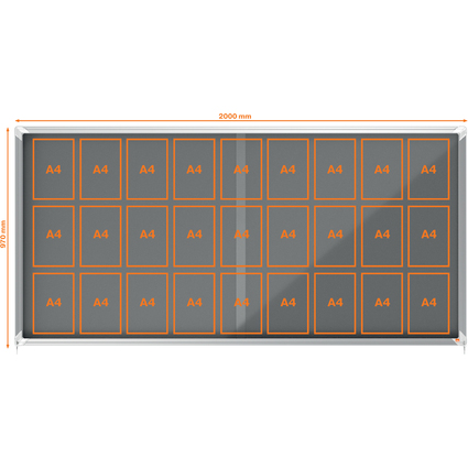 nobo Schaukasten Premium Plus, Filz-Rckwand, 27 x DIN A4