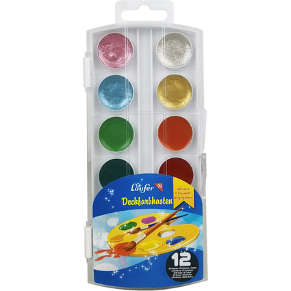 Lufer Deckfarbkasten, 8+4 Farben, aus Kunststoff