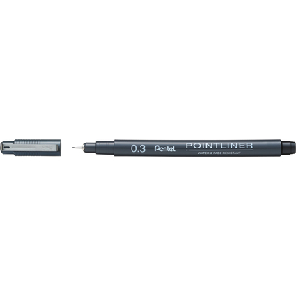 PentelArts Permanent Fineliner Pointliner, schwarz, 0,3 mm