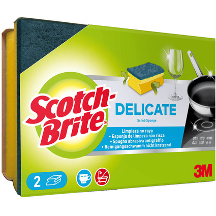 Scotch-Brite Universalschwamm DELICATE, Farbe: gelb/blau