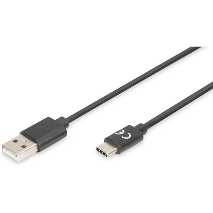 DIGITUS USB 2.0 Anschlusskabel, USB-C - USB-A, 1,8 m