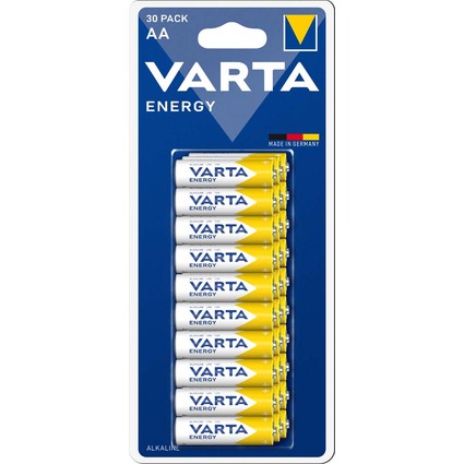 VARTA Alkaline Batterie Energy, Mignon (AA/LR6), 30er Pack