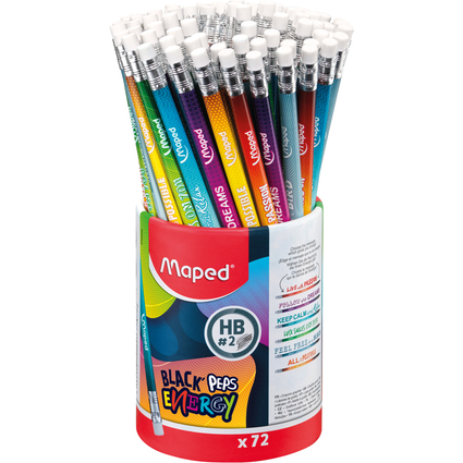 Maped Bleistift BLACK'PEPS ENERGY, Hrtegrad: HB,72er Kcher