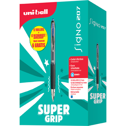 uni-ball Gel-Tintenroller SIGNO 207, VALUE PACK, blau