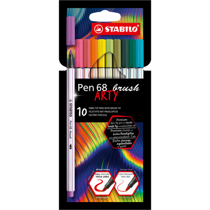 STABILO Pinselstift Pen 68 brush ARTY, 10er Kartonetui