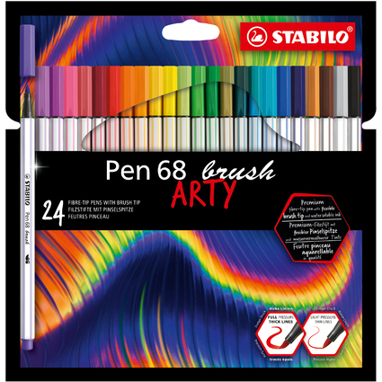 STABILO Pinselstift Pen 68 brush ARTY, 24er Kartonetui