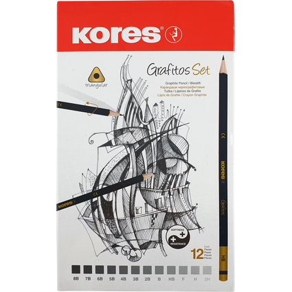 Kores Bleistift "Grafitos Art", 12er Metalletui