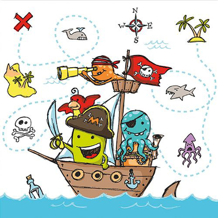 PAPSTAR Motiv-Servietten "Pirate Crew", 330 x 330 mm