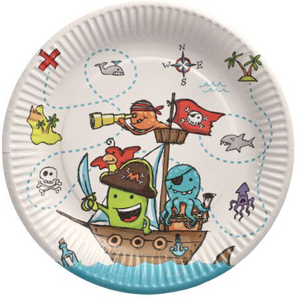 PAPSTAR Papp-Teller "Pirate Crew", rund, 230 mm