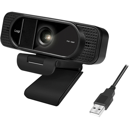 LogiLink Full-HD-USB-Webcam mit Dual-Mikrofon, schwarz