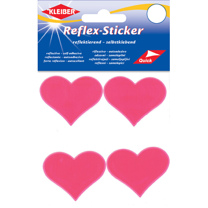 KLEIBER Reflex-Sticker "Herzen", neonpink