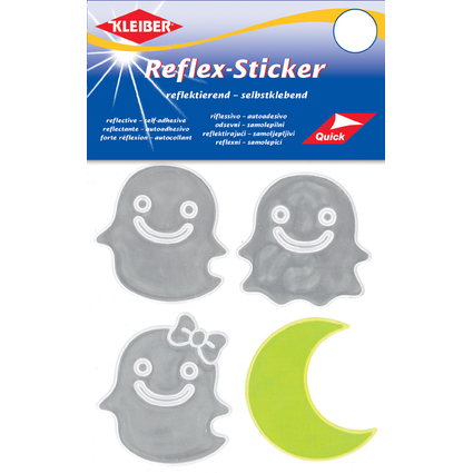 KLEIBER Reflex-Sticker "Gespenst & Mond", silber/gelb