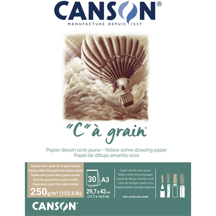 CANSON Zeichenpapierblock "C"  grain Couleur, ocker meliert