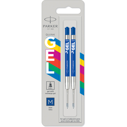 PARKER Gel-Mine ECO, blau, Strichstrke: M, 2er Blister