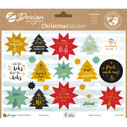 AVERY Zweckform ZDesign Trend Sticker WEIHNACHTEN