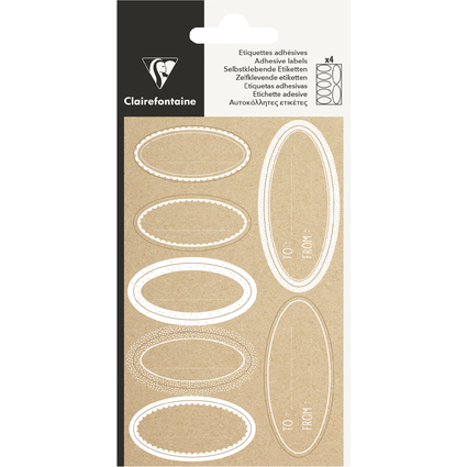 Clairefontaine Geschenke-Sticker "Oval Kraft", wei