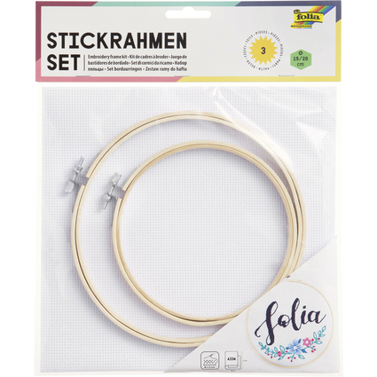 folia Stickrahmen Set, 3-teilig