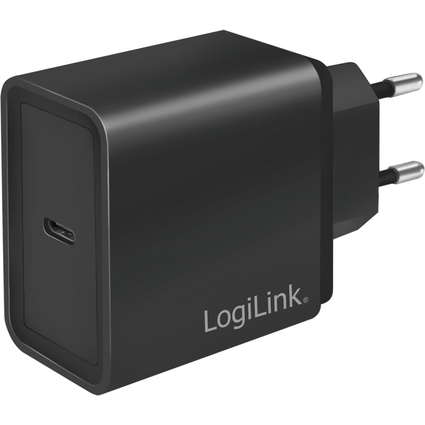 LogiLink USB-Adapterstecker, 1x USB-C PD, 18 Watt, schwarz