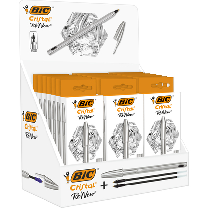 BIC Kugelschreiber Cristal RE'NEW, Thekendisplay