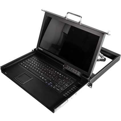 LogiLink 17" LCD KVM Konsole mit KVM Switch, 1 Port, schwarz