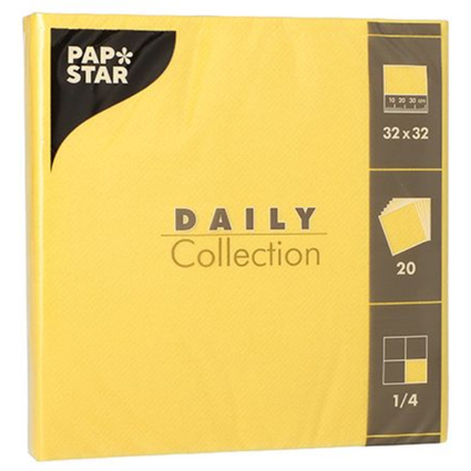 PAPSTAR Lunch-Servietten, 320 x 320 mm, 3-lagig, gelb