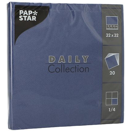 PAPSTAR Lunch-Servietten, 320 x 320 mm, 3-lagig, dunkelblau