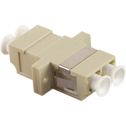 LogiLink LWL Kupplung, 2x LC-Duplex, Multimode, OM1/2, beige