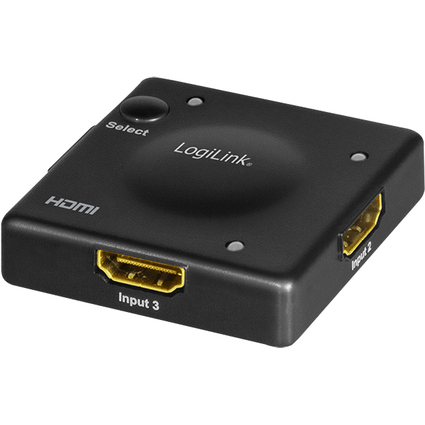 LogiLink Full HD Mini HDMI Switch, 3-fach, schwarz