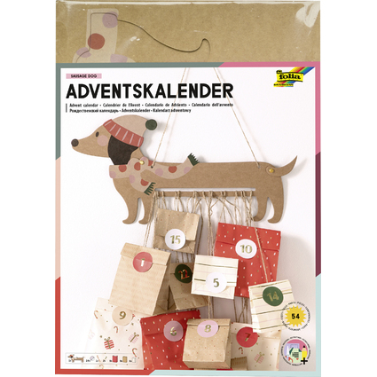 folia Adventskalender-Set SAUSAGE DOG, 54-teilig