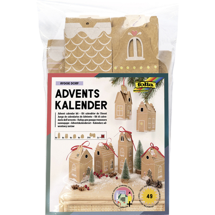 folia Adventskalender-Set HYGGE DORF, 49-teilig