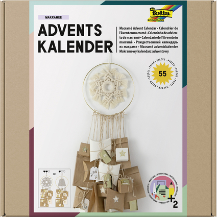 folia Adventskalender-Set MAKRAMEE, 55-teilig