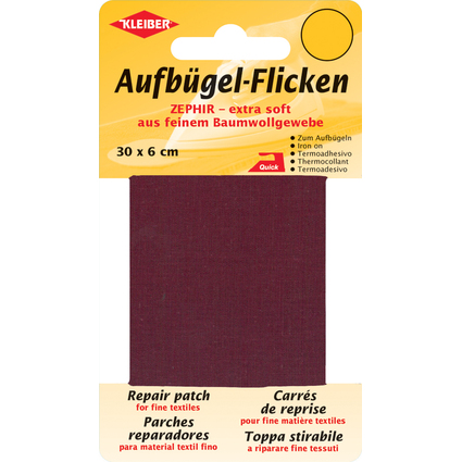 KLEIBER Zephir-Aufbgel-Flicken, 300 x 60 mm, weinrot