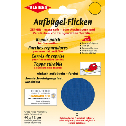 KLEIBER Zephir-Aufbgel-Flicken, 400 x 120 mm, mittelblau