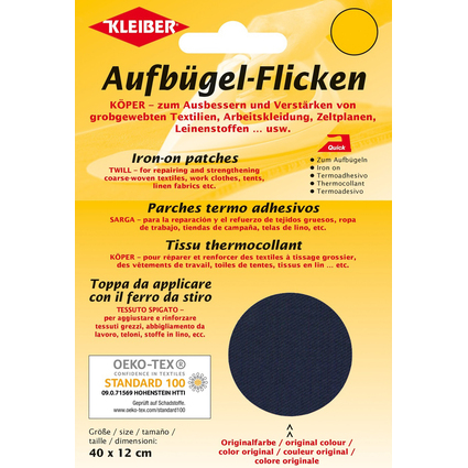 KLEIBER Kper-Aufbgel-Flicken, 400 x 120 mm, dunkelblau